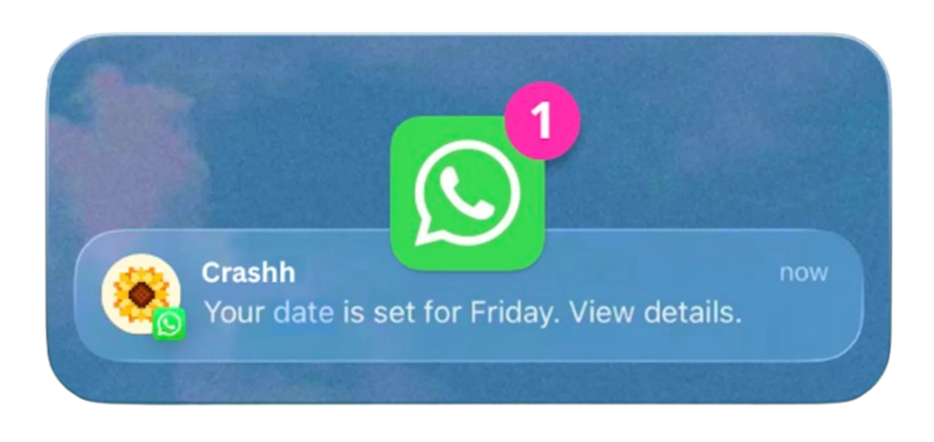 Crashh: Your date is set for Friday. View details.